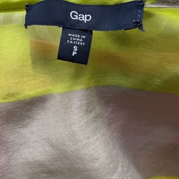 🌿4/$35🌿 GAP Neon Yellow Grey Striped Crew Neck Tee (S) - Picture 6 of 8